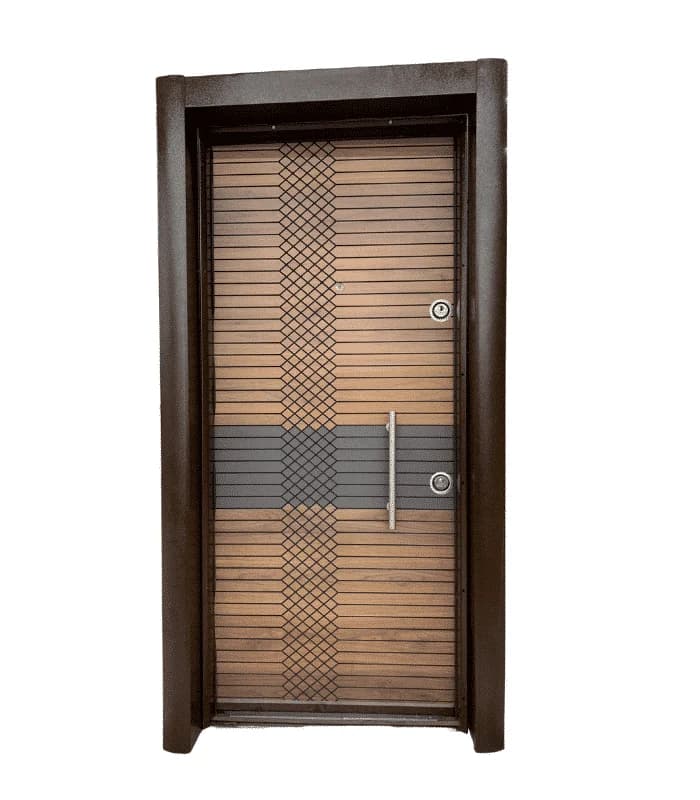 Porte blindée droite 1 acier + MDF 10 mm 110 x 210 x 25 cm