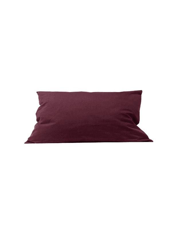Coussin rempli de fibre bordeaux 30 x 50 cm