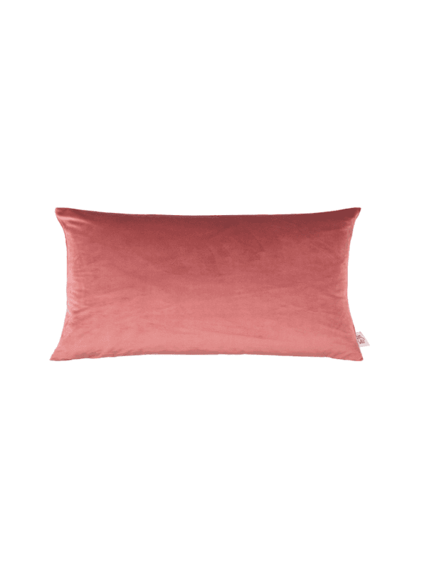 Coussin rempli de fibre rose poudré 30×50 cm