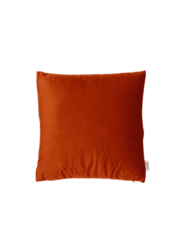 Coussin rempli de fibre orange brûlé 45×45 cm