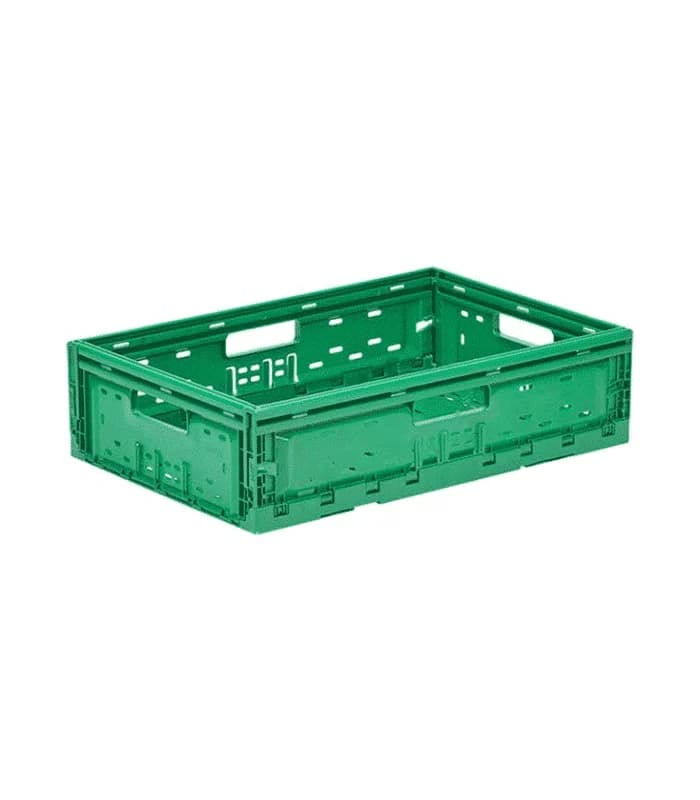 Caisse Pliable En Plastique Perforée 400X600X197Mm Verte