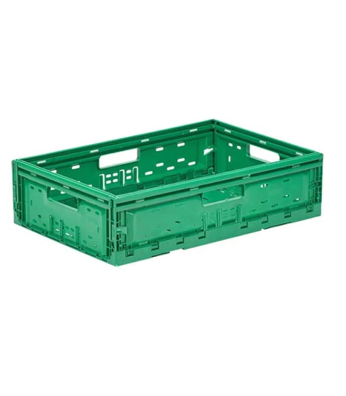Caisse Pliable En Plastique Perforée 400X600X157Mm Verte