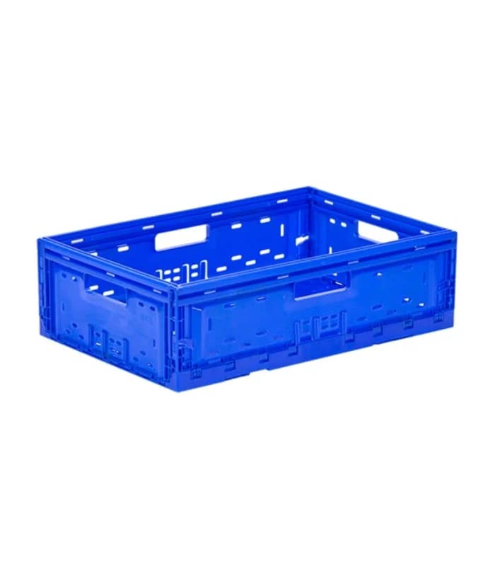 Caisse Pliable En Plastique Perforée 400X600X197Mm Bleu