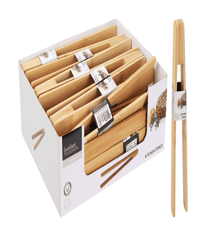 Pince de service en bambou 24 cm