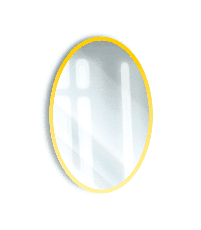 Miroir salle de bain rond LED 3 luminaires 60 x 60 cm