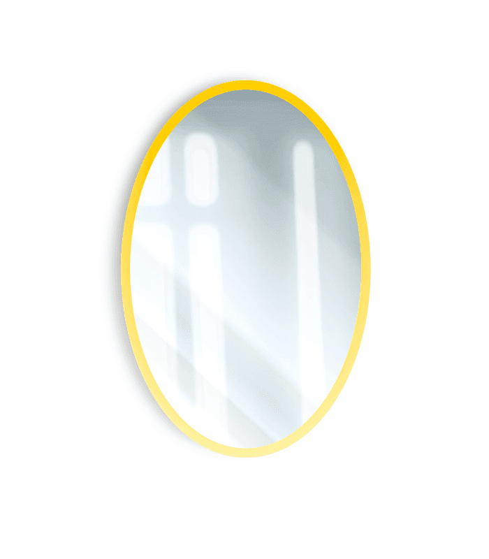 Miroire salle de bain ovale LED 3 luminaires 60 x 80 cm
