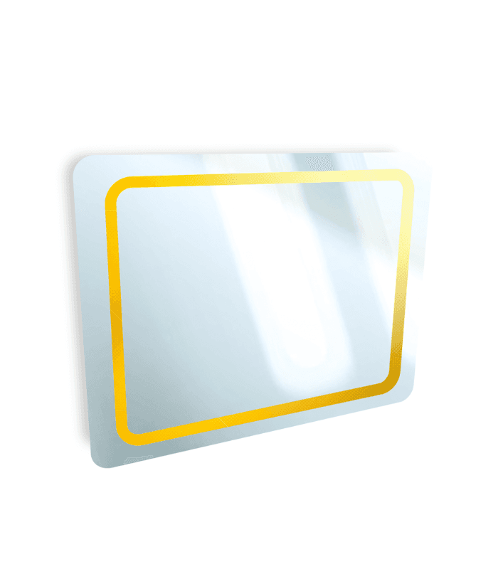 Miroir salle de bain LED 3 luminaires 80 x 60 cm