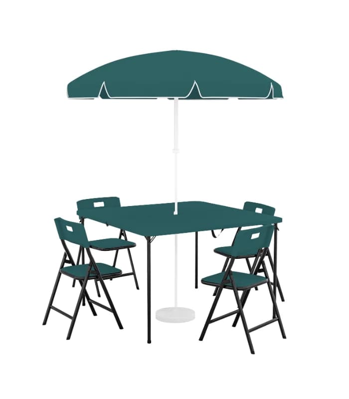 Set table nova + 4 chaises + parasol turquois
