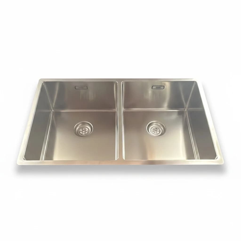 Evier sous Plan 2 Bacs Inox Bxx220/120 34-34 3 1/2
