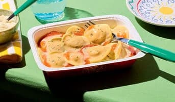 Raviolis tomate, ricotta