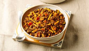 Lentilles à l'italienne, tomate, carotte, basilic