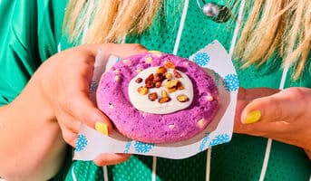 Cookie ube chocolat blanc et amandes
