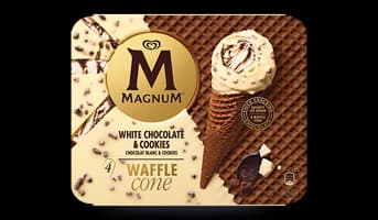 4 Cônes Magnum chocolat blanc and cookies