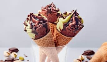 6 Cônes chocolat-pistache