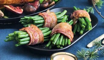 6 Fagots de haricots verts bardés poitrine porc