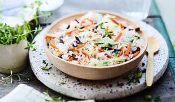 Riz basmati cuisiné aux petits légumes