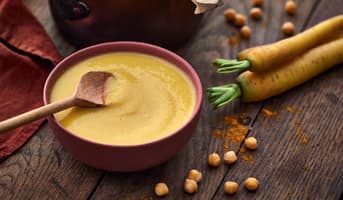 Velouté carotte jaune pois chiche