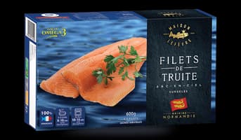 Filets de truite arc-en-ciel, élevée en France