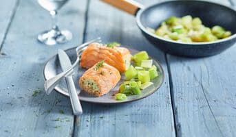 2 Paupiettes de saumon aux poissons, aux poireaux