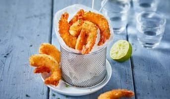 Crevettes panées, 10 à 12 pièces, élevées Equateur