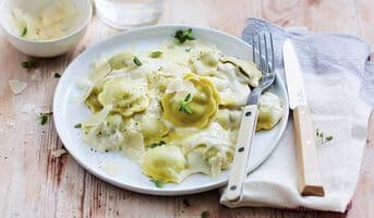 Ravioli aux cèpes sauce au parmesan