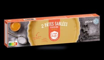 2 Pâtes sablées, pre-étalées pur beurre, crues