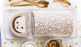 Bûche glacée marron-vanille, 8 parts