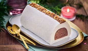 Bûche glacée vanille chocolat, noisette, 8 parts