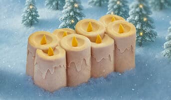 Bûche glacée bougies enchantées, 8 parts