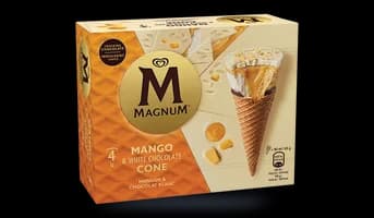 4 Cônes Magnum mangue et chocolat blanc