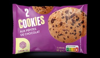 2 cookies aux pépites de chocolat
