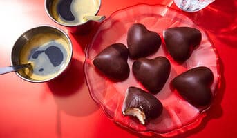 Guimauves coeurs chocolat noir