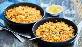 Yachae bokkeumbap, riz aux légumes, 2 parts