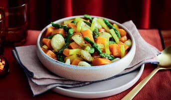 Poêlée patate douce, asperge,carotte, châtaigne