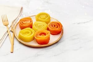 6 Fleurs de carottes orange et jaune