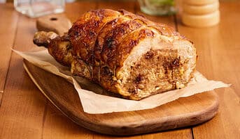Pintade farcie, farce au bloc de foie gras canard