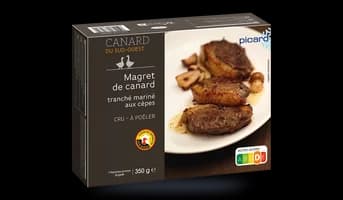Magret de canard tranché mariné aux cèpes