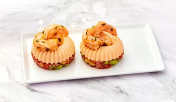 2 Dômes crustacés légumes croquants