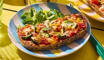2 Tartines légumes du soleil, mozzarella