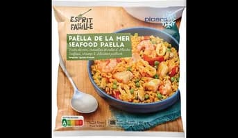 Paëlla de la mer colin d'Alaska, crevettes