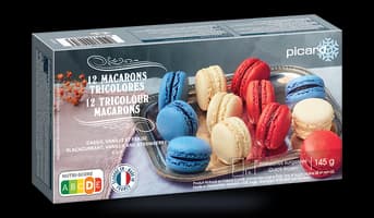Macarons tricolores, bleu blanc rouge