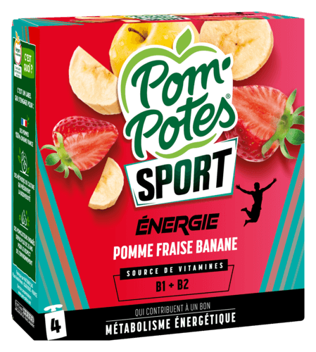Compotes Sport Energie Pomme Fraise Banane Pom'potes