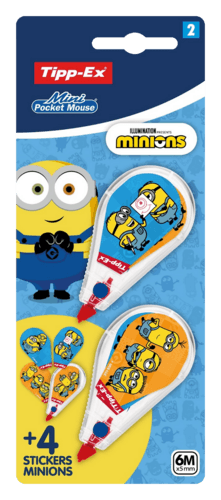 2 Rubans Correcteurs Mini Pocket Tipp-Ex les Minions