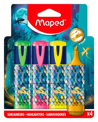 4 Surligneurs Dragon Maped