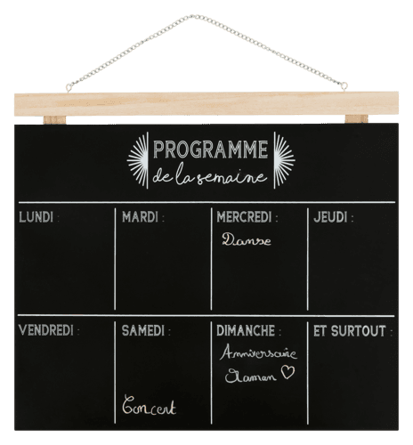 Tableau Semainier Ardoise