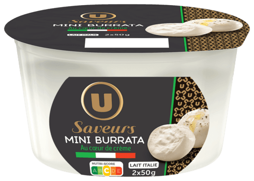 Mini Burrata au Lait de Vache Pasteurise U Saveurs