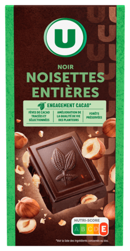 Chocolat Noir Noisettes Entieres U