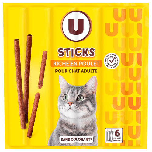 Friandises pour Chat Sticks Riche en Poulet U