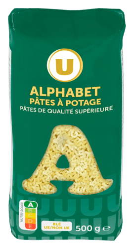 Alphabet Pâtes A Potage U
