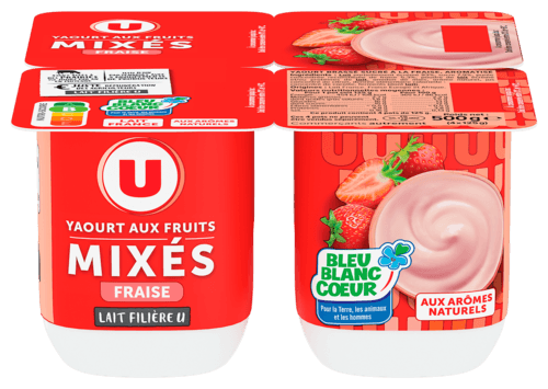 Yaourts Mixes A la Fraise U